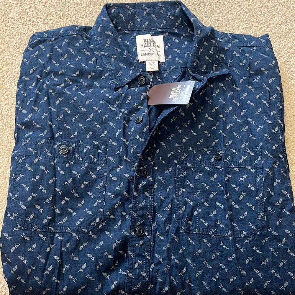 NWT Blake Shelton Lands’ End Large Tall Button Shirt